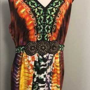 Multi color tie-dye maxi dress